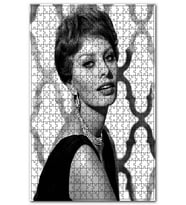 Cakapuzzle Sofia Loren Siyah Beyaz Portre Puzzle Yapboz MDF (Ahşap) (500 Parça)