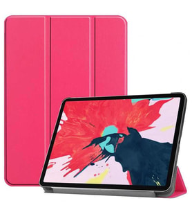Apple iPad Pro 12.9 2020 Smart Cover Standlı 1-1 Tablet Kılıf (Pembe)