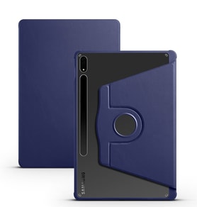 Galaxy Tab S8 Plus SM-X800 Kılıf Termik Kalem Bölmeli Dönebilen Standlı Kılıf (Lacivert)