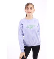 Toontoy Kız Çocuk Baskılı Sweatshirt (Mavi)