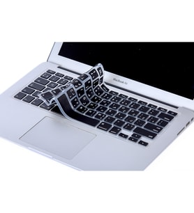 Laptop MacBook Air Pro Klavye Koruyucu 13-15-17inc Arabic US Baskı A1466 Arapça (Siyah)