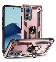 Xiaomi Mi 12 Lite Kılıf Yüzüklü Standli Tank Kapak (Pembe)