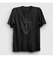 Presmono Unisex Beyaz Fire In Flames T-Shirt 83771tt (Siyah)