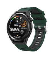 Amazfit Pace 1 / 2 Kordon Çift Renk Çizgili Band (Yeşil-Siyah)