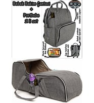 Portbebe Ana Kucağı Puset Bebek Taşıma + Anne Bebek Bakım Çantası 2 li Set (Gri)