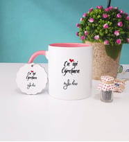 En İyi Öğretmen Kupa Bardak ve Anahtarlık (Pembe)