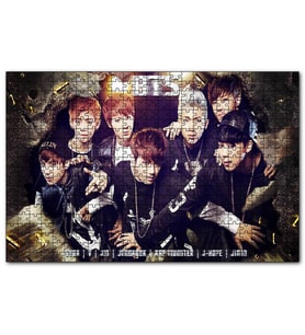 Cakapuzzle BTS Koreli Gençler Ve İsimleri  Puzzle Yapboz MDF (Ahşap) (500 Parça)