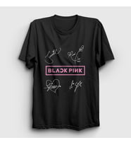 Presmono Unisex Beyaz Signs Blackpink T-Shirt 19622tt (Siyah)
