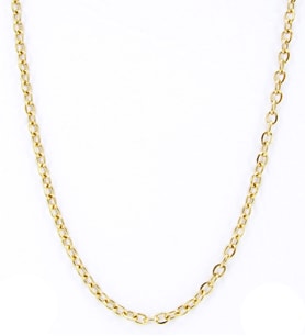İnce 316L Paslanmaz Unisex Çelik Kolye Zincir 1.6mm 60cm eck44 (Sarı)