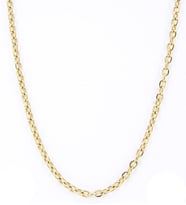 İnce 316L Paslanmaz Unisex Çelik Kolye Zincir 1.6mm 60cm eck44 (Sarı)
