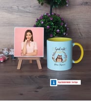 Baykuş Fotoğraflı Dekoratif Taş, Kupa Bardak Beyaz Hediye (Model 7)