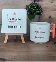 Fen Bilimleri Öğretmeni Hediye Seti Kupa Bardak T Kulplu ve Dekoratif Taş Öğretmenler Günü Hediyesi (Model 7)