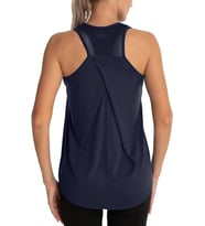 Ghassy Co. Kadın Cross Üst Sırt File Detaylı Antrenman Yoga Spor Atlet Tank Tops 1783 (Lacivert)