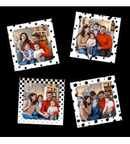 7X7 Kare Puantiye Desenli 20 Adet Fotoğraf Baskısı (SİPARİŞ VERMEDEN ÖNCE AÇIKLAMA KISMINI OKUYUNUZ!) (Puantiye Siyah)