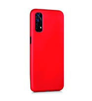 Realme 7 Kılıf Kamera Korumalı Silikon Rubber Arka Kapak (Kırmızı)