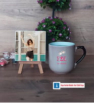 Ebeye Hediye Fotoğraflı Dekoratif Taş, Kupa Bardak Beyaz Hediye Tıp Bayramı Ebeler Günü Hediyesi (Model 10)