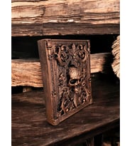 Kafatası Kabartmalı Kitap Görünümlü Biblo (Bakır)