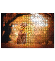 Cakapuzzle Golden Retriever Sonbahar Yaprakları  Puzzle Yapboz MDF (Ahşap) (500 Parça)