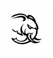 Kızgın Fil Araba Sticker siyah 20x20 CM (Siyah-Siyah)