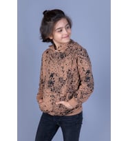 Toontoy Erkek Çocuk Püskürtme Baskılı Sweatshirt (Kahverengi)