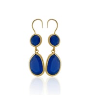 Kadir Jewellery 22 Ayar Altın Kaplama Kadın Taşlı Küpe -El İşçiliği Ve Hipoalerjenik Küpe (Parlement)