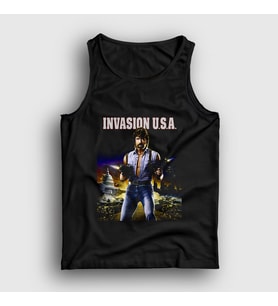 Presmono Unisex Beyaz invasion Chuck Norris Atlet 257212tt (Siyah)