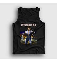 Presmono Unisex Beyaz invasion Chuck Norris Atlet 257212tt (Siyah)