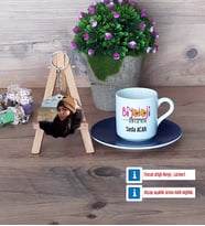 Biyoloji Öğretmeni Türk Kahvesi Fincanı Ahşap Altlıklı ve Fotoğraflı Ahşap Anahtarlık Hediye (Model 4)