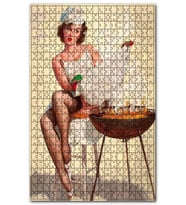 Cakapuzzle Barbekü Sıcaklığından Korunan Kadın Görseli Puzzle Yapboz MDF (Ahşap) (1000 Parça)