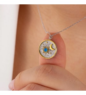 Unisex Diana Gümüş Kolye (Rose)