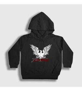 Presmono Unisex Çocuk Beyaz Logo Alter Bridge Kapüşonlu Sweatshirt 438639tt (Siyah)