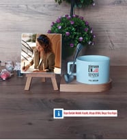 Teyzeye Hediye Fotoğraflı Dekoratif Taş, Kupa Bardak Beyaz Hediye (Model 8)