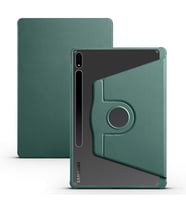Galaxy Tab S8 Plus SM-X800 Kılıf Termik Kalem Bölmeli Dönebilen Standlı Kılıf (Koyu Yeşil)