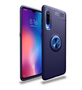 Xiaomi Mi 9 Lite Kılıf Yüzüklü Magnetli Ravel Case (Mavi)