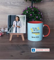 Doktor Fotoğraflı Dekoratif Taş, Kupa Bardak Beyaz Hediye (Model 13)