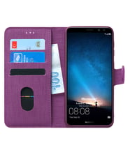 Huawei Mate 10 Lite Kılıf Fabric Book Wallet (Mor)