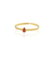 Kadir Jewellery 22 Ayar Altın Kaplama El İşçiliği Zirkon Taşlı Kadın Kelepçe Bilezik (Kırmızı)
