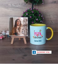 Müzik Öğretmeni Fotoğraflı Dekoratif Taş, Kupa Bardak Beyaz Hediye (Model 7)