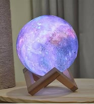 Pembe Renk 12cm  Ay Gece Lambası (Mavi)