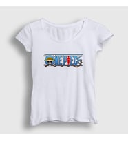 Presmono Kadın Sarı Anime One Piece T-Shirt 135062tt (Beyaz)
