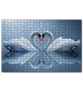 Cakapuzzle Gölde Kuğu Çifti  Puzzle Yapboz MDF (Ahşap) (255 Parça)