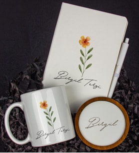 Kişiye Özel Defter Kalem Kupa Ve Bardak Altlığı Hediye Seti 103882 (Model 2)