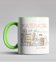 Kişiye Özel Matematik Öğretmeni Tasarımlı Siyah Renk Kupa 16 (Yeşil)