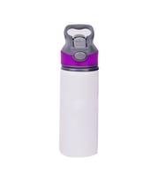 Pipetli Su Matarası - 650mlt-kişiye özel baskı-her renk (Mor)