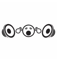 Yüksek Müzik Araba Sticker siyah 22x5 CM (Siyah)