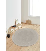 Dijital Baskılı Kaymaz Taban Yıkanabilir Yuvarlak Salon Halısı Koridor Halısı Paspas NDY-HT-393 (Vizon)