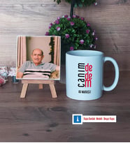 Dedeye Hediye Fotoğraflı Dekoratif Taş, Kupa Bardak Beyaz Hediye (Model 1)