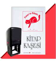 Kişiye Özel  Sevimli Kedi 4 Tarihli Kitap Kaşesi (Kırmızı)