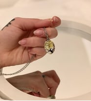 Hayat Ağacı Damla Kolye (Sarı)