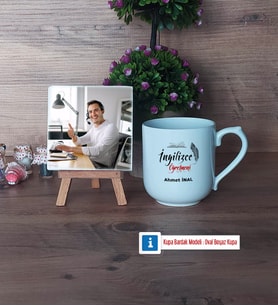 İngilizce Öğretmeni Fotoğraflı Dekoratif Taş, Kupa Bardak Beyaz Hediye (Model 5)